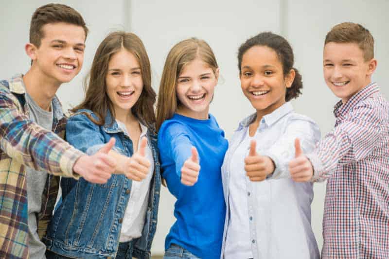 middle schol kids smiling